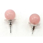 Orecchini quarzo rosa perle 10mm -  - 